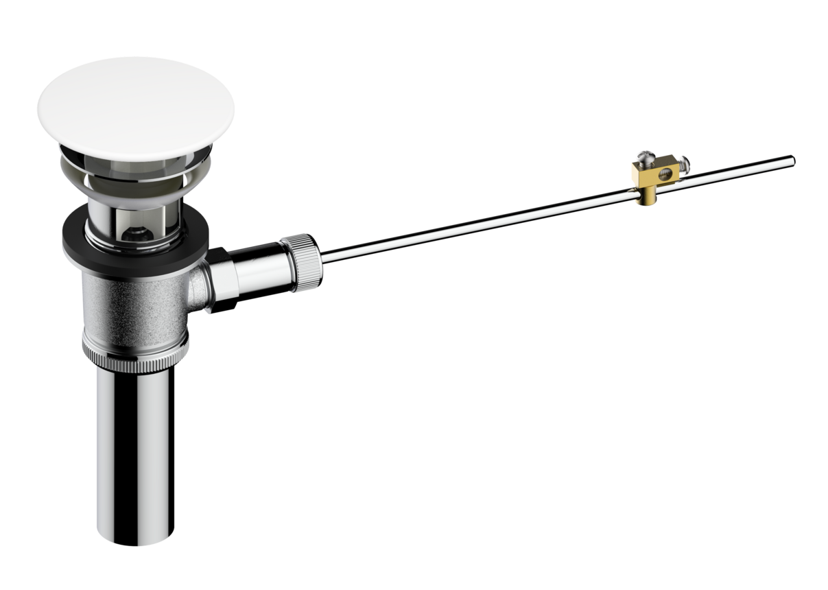 Lever arm slotted pop up waste