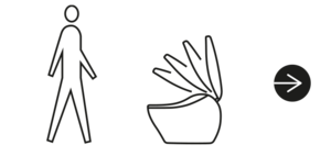 La silhouette d'une personne se dirige vers un washlet et le washlet s'ouvre. 