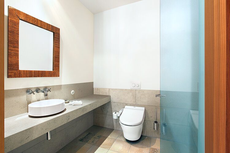 Salle de bain avec WASHLET® à l’hôtel Schloss Elmau
