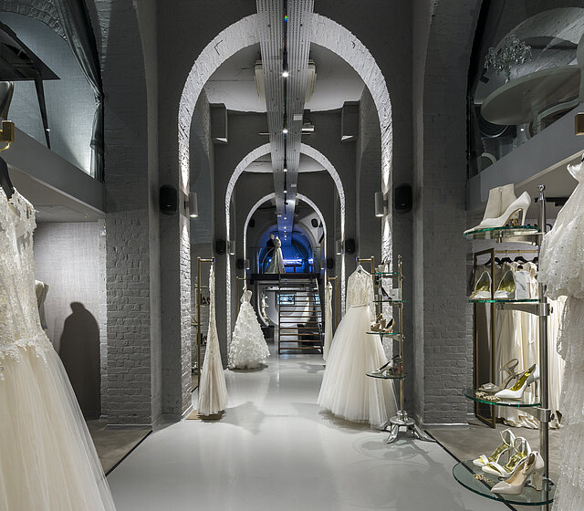 Blick durch die Hochzeits-Galerie in London