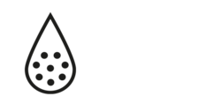 Une goutte d'eau dans laquelle des points sont disposés en cercle.