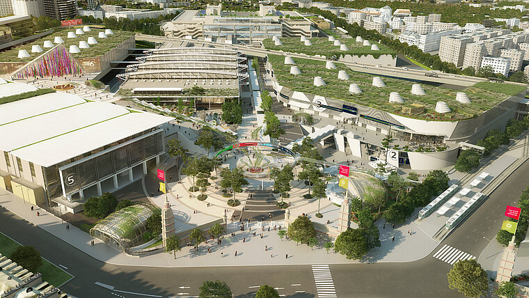 Vue aérienne du gestionnaire de sites de congrès et d’exposition Viparis