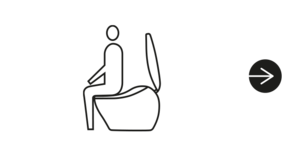 Une personne est assise sur un washlet.