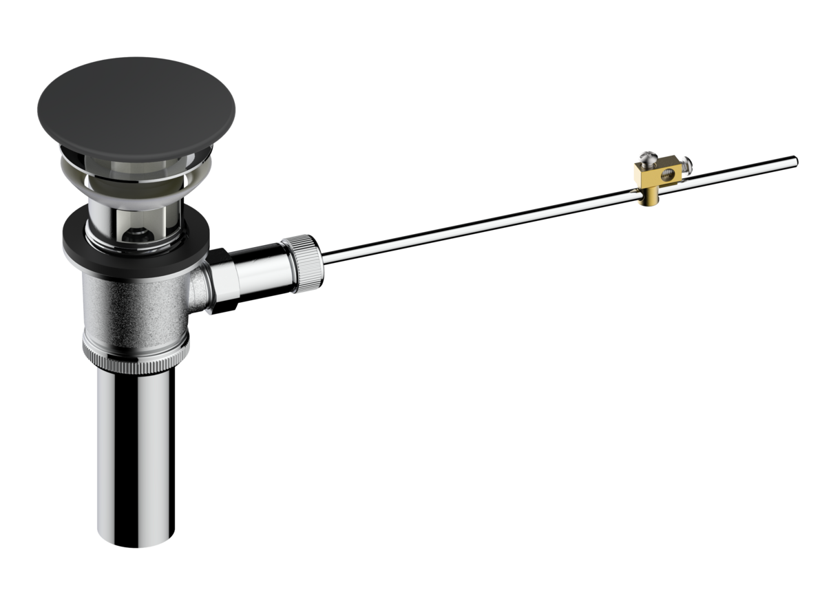 Lever arm slotted pop up waste