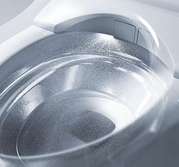 Illustration of PREMIST being sprayed onto the inside of the ceramic.