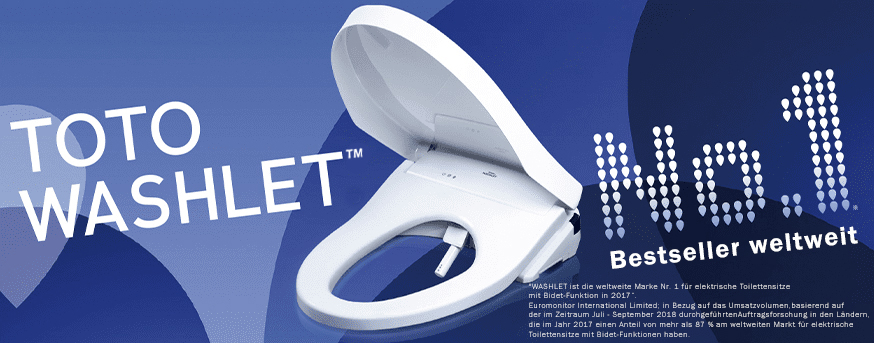 Marke Nr. 1 für elektrische Toilettensitze mit Bidet-Funktion TOTO WASHLET Nr. 1 Bestseller weltweit